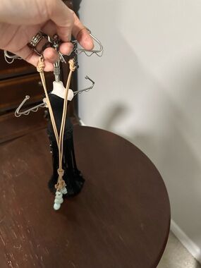Adjustable Tan Leather Necklace with Stone Drop